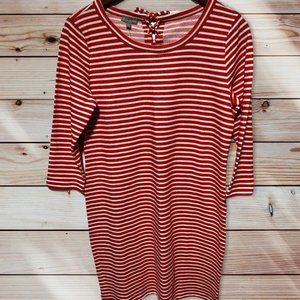 NWT T by Talbots Orange Striped Dress Size MP